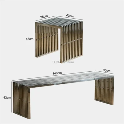 Stripe Steel Bench - Image 4